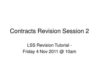 Contracts Revision Session 2