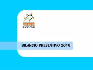 BILANCIO PREVENTIVO 2010