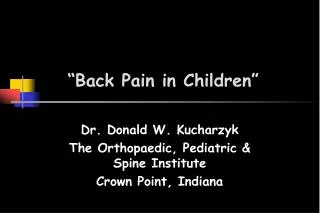 “Back Pain in Children”