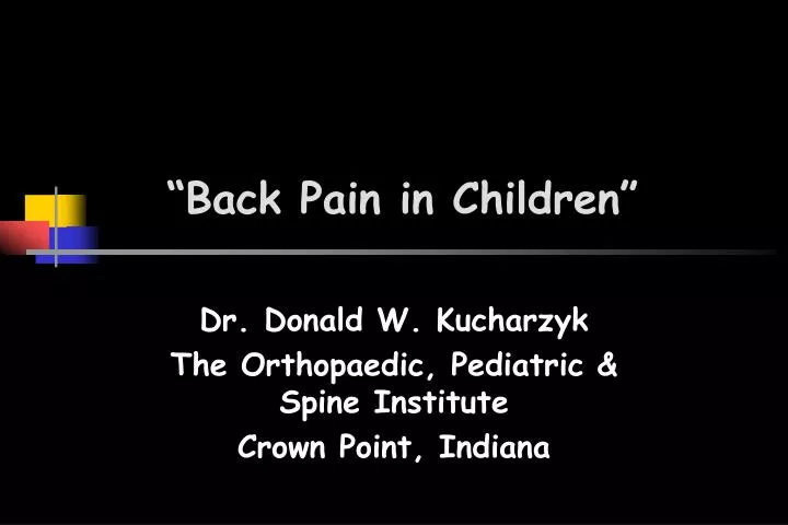 back pain in children