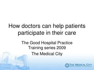 How doctors can help patients participate in their care