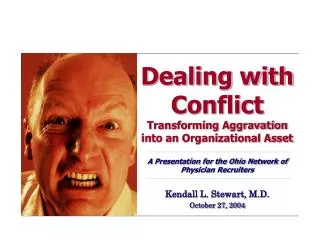 Dealing with Conflict Transforming Aggravation into an Organizational Asset A Presentation for the Ohio Network of Physi