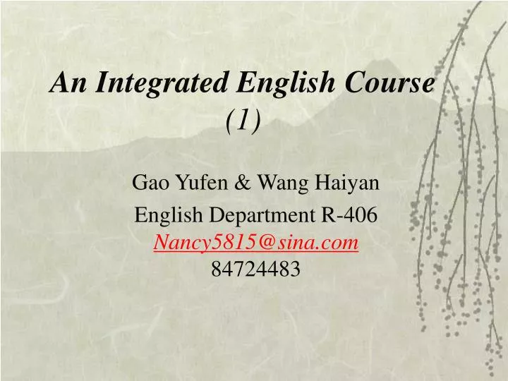 an integrated english course 1