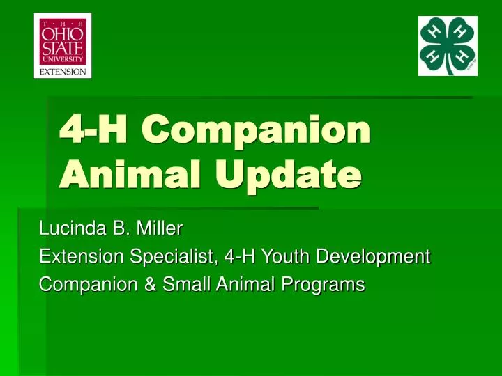 4 h companion animal update