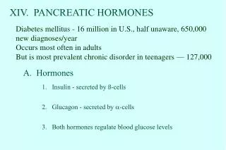 XIV. PANCREATIC HORMONES