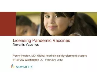 Licensing Pandemic Vaccines Novartis Vaccines
