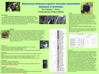 Behavioral defenses against sexually transmitted diseases in ...