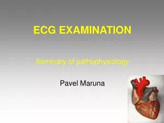 ECG EXAMINATION Seminary of pathophysiology Pavel Maruna