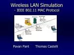 Wireless LAN Simulation - IEEE 802.11 MAC Protocol - slide 1