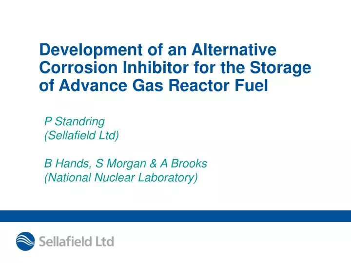development of an alternative corrosion inhibitor for the storage of advance gas reactor fuel