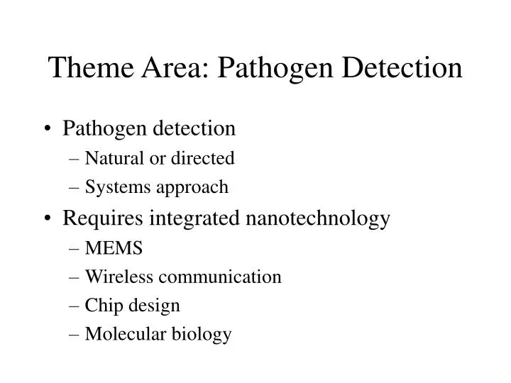 theme area pathogen detection