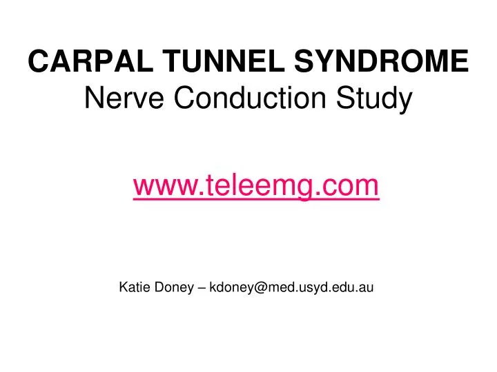 carpal tunnel syndrome nerve conduction study