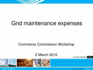 Grid maintenance expenses