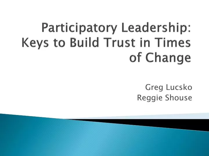 participatory leadership keys to build trust in times of change