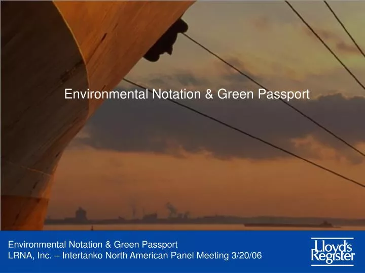 environmental notation green passport