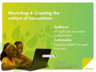Workshop 4: Creating the culture of innovations