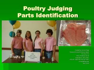 Poultry Judging Parts Identification