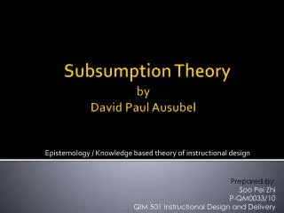 Subsumption Theory