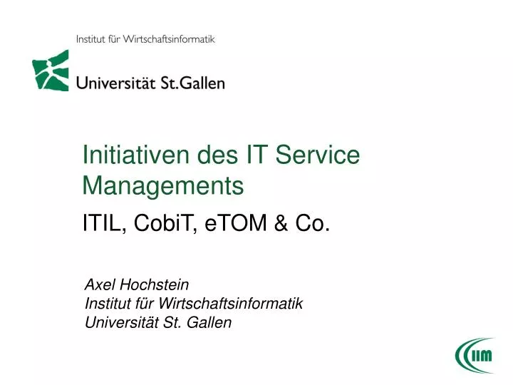 initiativen des it service managements itil cobit etom co