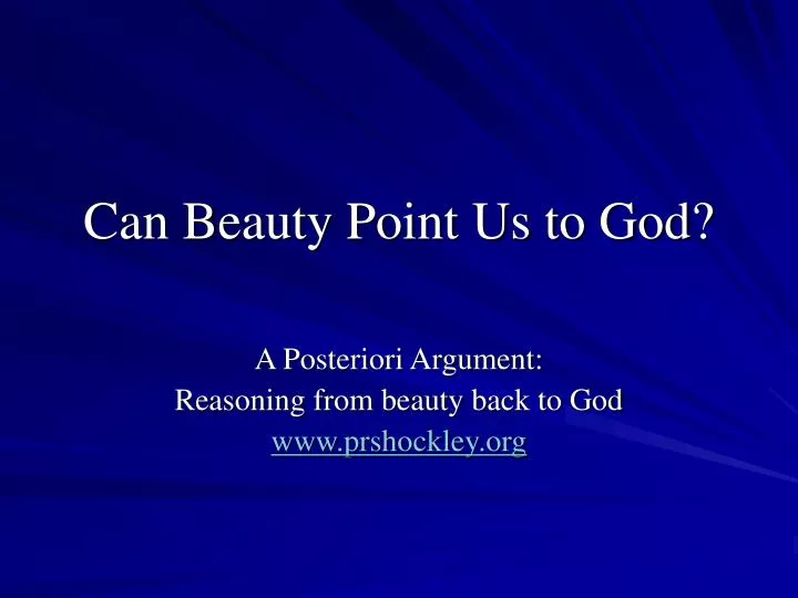 can beauty point us to god