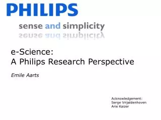 e-Science: A Philips Research Perspective