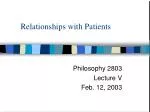 Relationships with Patients - slide 1