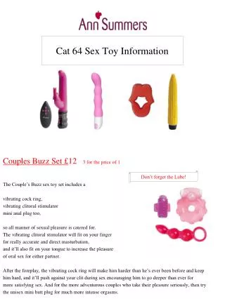 Cat 64 Sex Toy Information