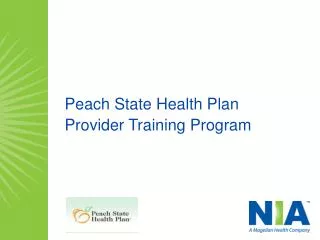 Peach State Health Plan Provider Training Program