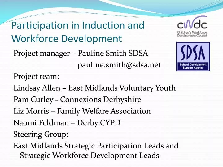 participation in induction and workforce development