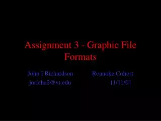 Assignment 3 - Graphic File Formats