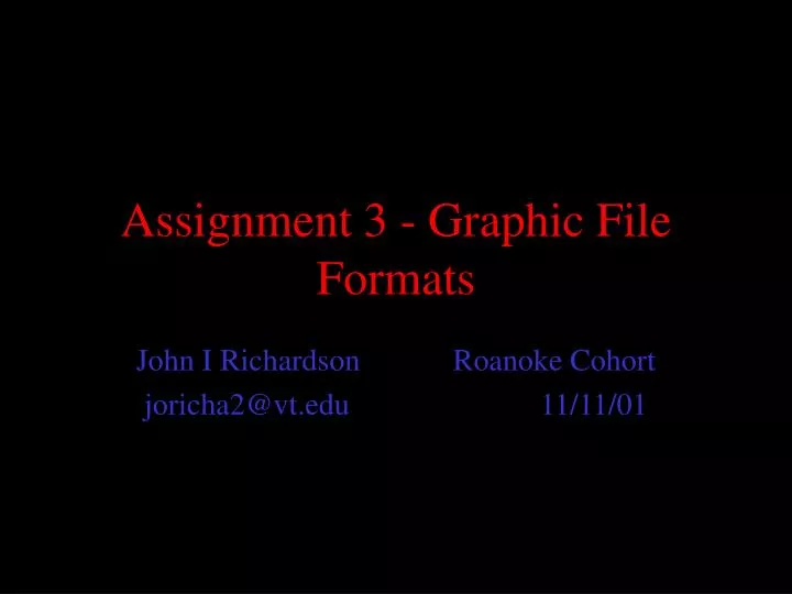 assignment 3 graphic file formats