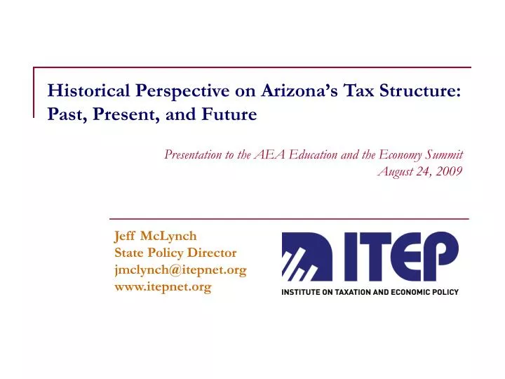 historical perspective on arizona s tax structure past present and future