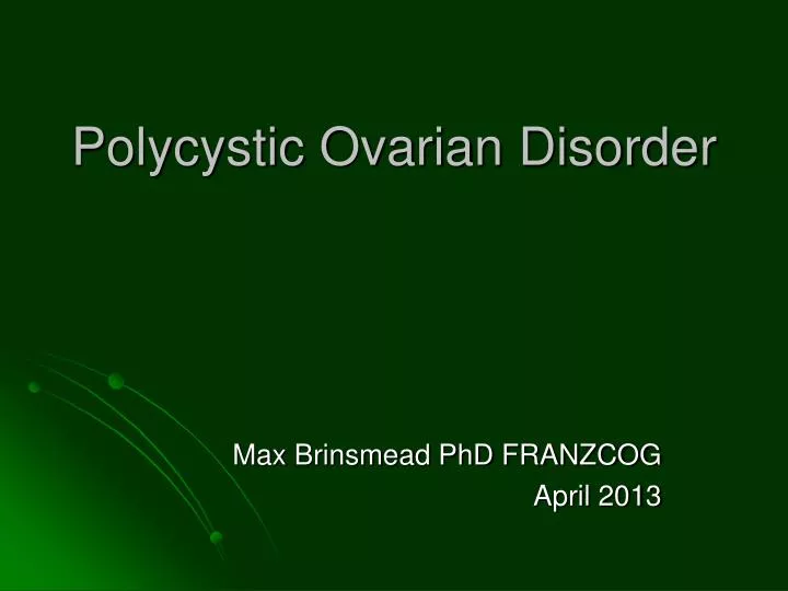 polycystic ovarian disorder