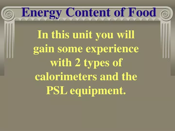 energy content of food