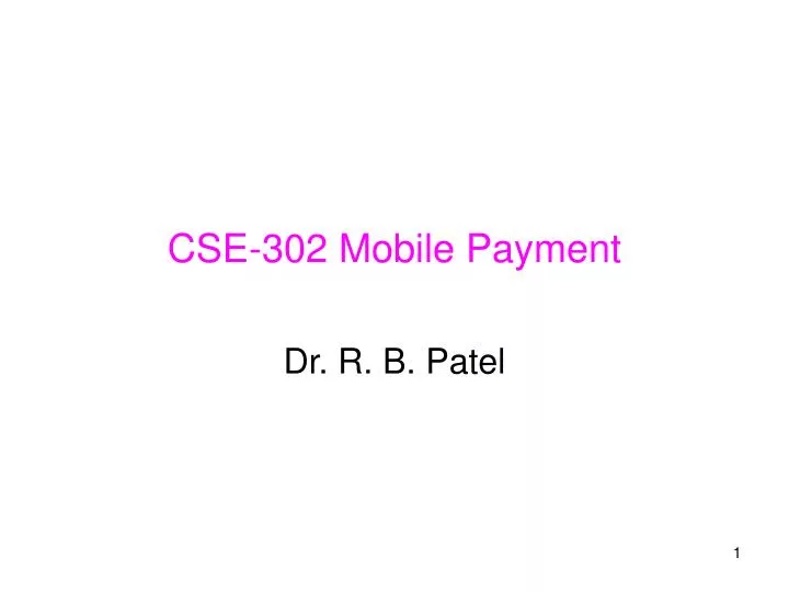 cse 302 mobile payment