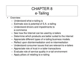CHAPTER 8 e-Tailing