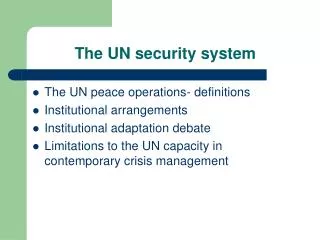 The UN security system