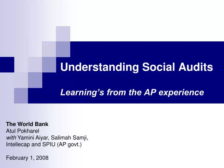 understanding social audits learning s from the ap experience