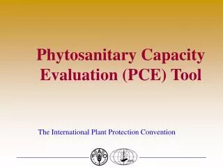 Phytosanitary Capacity Evaluation (PCE) Tool