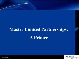 Master Limited Partnerships: A Primer
