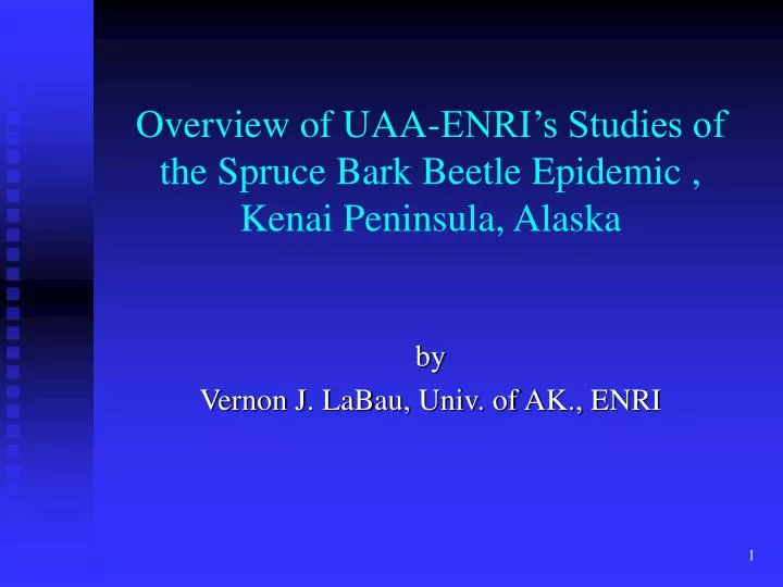 overview of uaa enri s studies of the spruce bark beetle epidemic kenai peninsula alaska