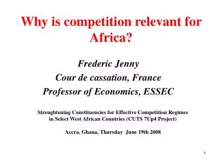 Why is competition relevant for Africa?