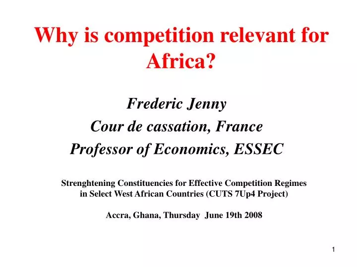 why is competition relevant for africa