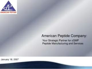 American Peptide Company: