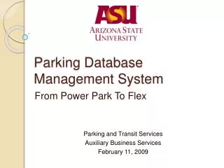 Parking Database Management System