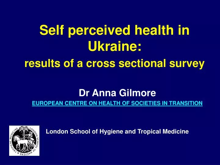 self perceived health in ukraine results of a cross sectional survey