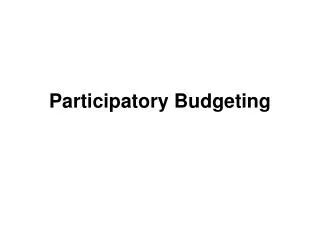 Participatory Budgeting
