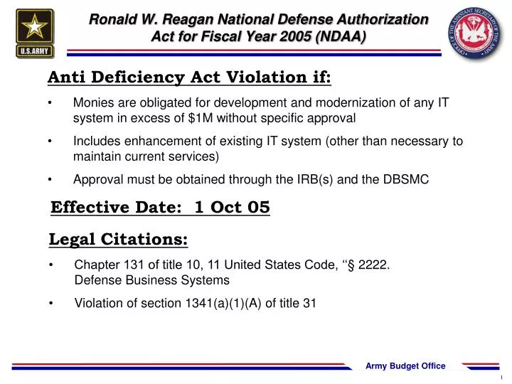 ronald w reagan national defense authorization act for fiscal year 2005 ndaa
