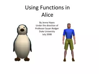 Using Functions in Alice