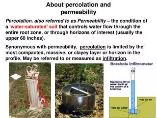 About percolation and permeability